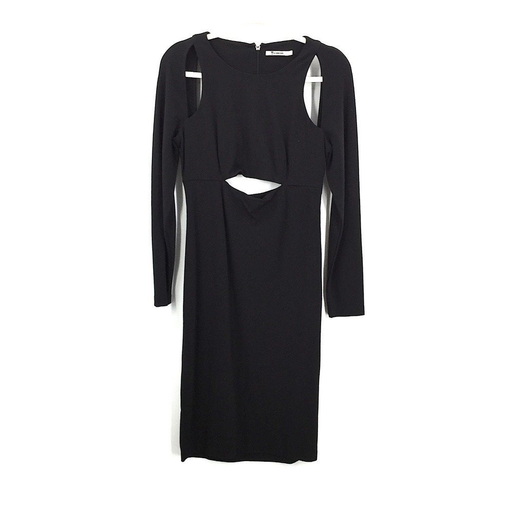 T Alexander‎ Wang Black Cut Out Long Sleeve bodycon sheath streetwear Dress L